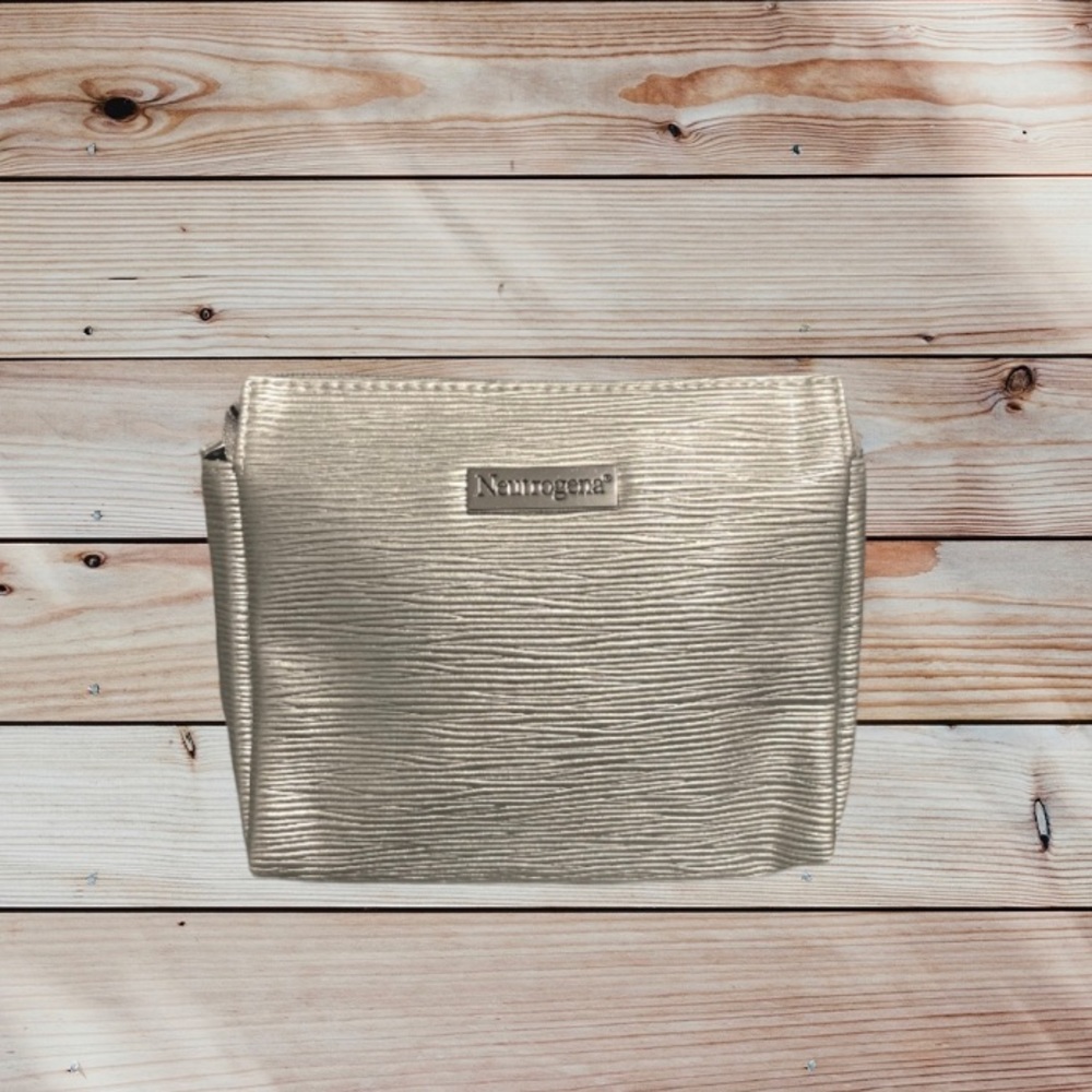 Small Neutrogena Silver Makeup Bag